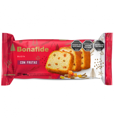BUDIN BONAFIDE 180 GR FRUTAS