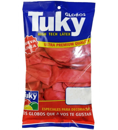 GLOBO TUKY ROJO 9" PULGADAS X 25 UNIDADES