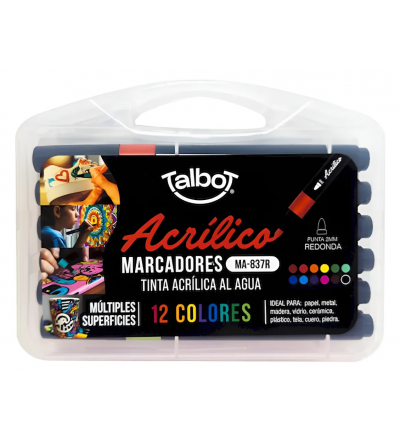 MARCADOR TALBOT ACRILICO X 12 UNIDADES