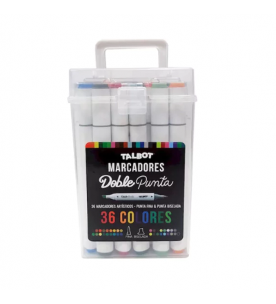 MARCADOR TALBOT DOBLE PUNTA X 36 UNIDADES