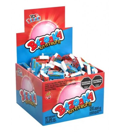 CHICLE BAZOOKA TUTTI FRUTTI X 80 UNIDADES