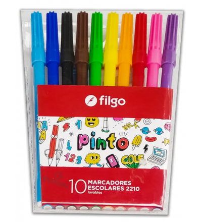 MARCADOR ESCOLAR FILGO X 10 UNIDADES
