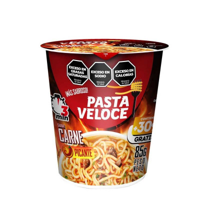 PASTA VELOCE CARNE EN VASO 85 GR