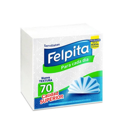 SERVILLETA FELPITA BLANCA X 70 UNIDADES