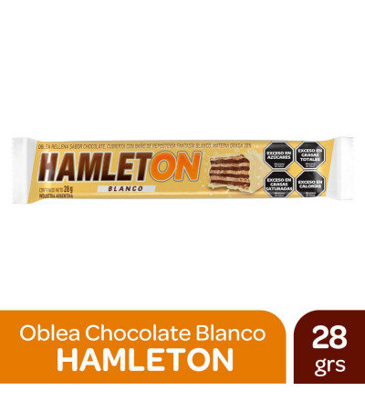 CHOCOLATE HAMLETON BLANCA X 16 UNIDADES