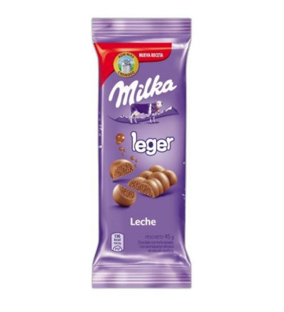 CHOCOLATE MILKA LEGER LECHE 45 GR