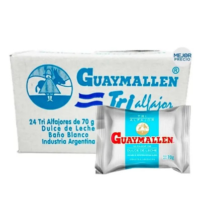 ALFAJOR GUAYMALLEN TRIPLE BLANCO X 24 UNIDADES