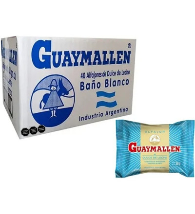 ALFAJOR GUAYMALLEN BLANCO X 40 UNIDADES
