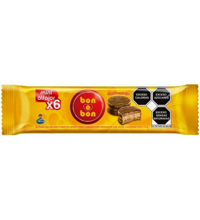ALFAJOR BON O BON MINI LECHE X 6 UNIDADES