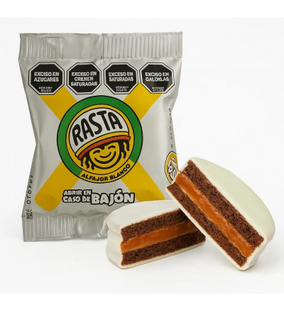 ALFAJOR RASTA BLANCO CAJA X 18 UNIDADES