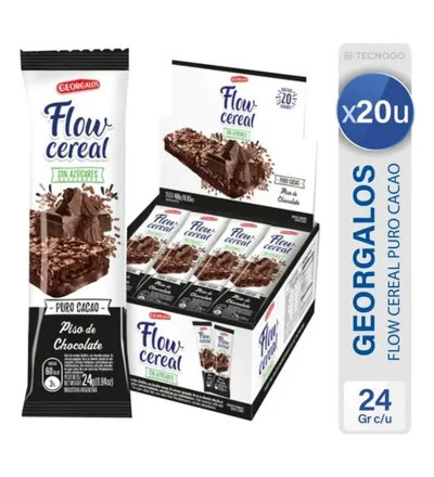 BARRA DE CEREAL FLOW PURO CACAO X 20 UNIDADES