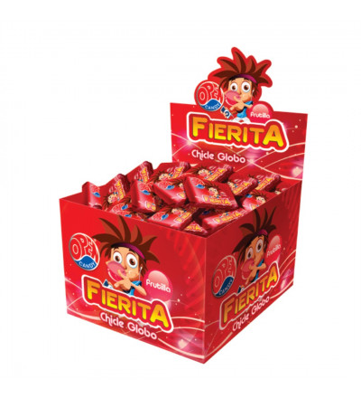 CHICLE FIERITA FRUTILLA X 100 UNIDADES