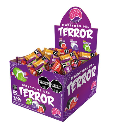 CHICLE OPEN MAESTROS DEL TERROR X 50 UNIDADES