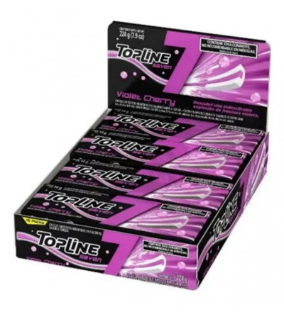CHICLE TOP LINE SEVEN VIOLETA CEREZA X 16 UNIDADES