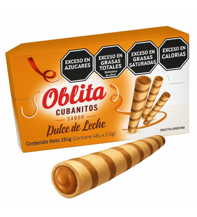 CUBANITO OBLITA DULCE DE LECHE X 48 UNIDADES