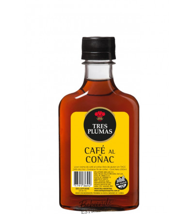 LICOR TRES PLUMAS CAFE AL COGNAC 200 CC