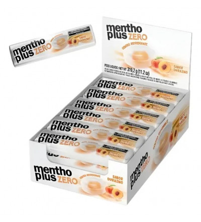 PASTILLA MENTHO PLUS SIN AZUCAR DURAZNO X 12 UNIDADES