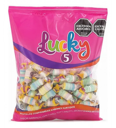 PASTILLA LUCKY SURTIDA 240 GR X 5 UNIDADES