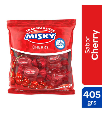 CARAMELO TRANSPARENTE MISKY CHERRY 405 GR