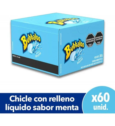 CHICLE BUBBALOO MENTA X 60 UNIDADES