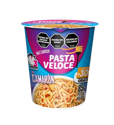 PASTA VELOCE SABOR CAMARON VASO 85 GR