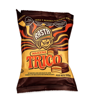 ALFAJOR RASTA TRICOLOR MAICENA 100 GRS