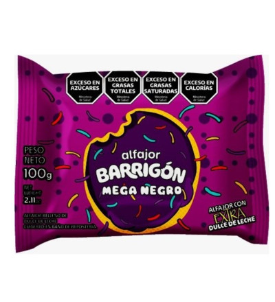 ALFAJOR BARRIGON MEGA NEGRO 100 GR