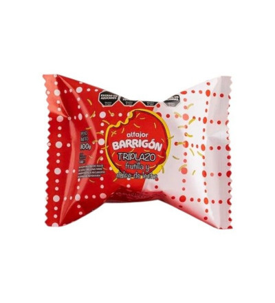 ALFAJOR BARRIGON MEGA FRUTILLA 100 GR