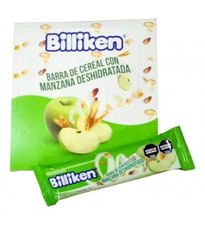 BARRA DE CEREAL BILLI MANZANA X 16 UNIDADES