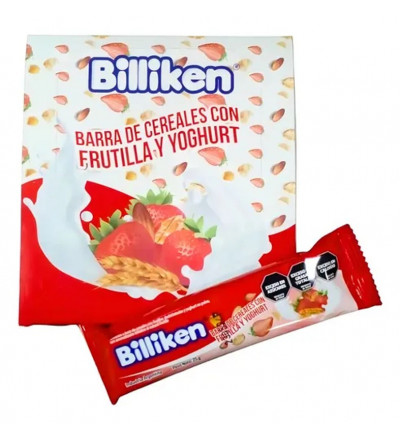 BARRA DE CEREAL BILLI FRUTILLA YOGURT X 16 UNIDADES