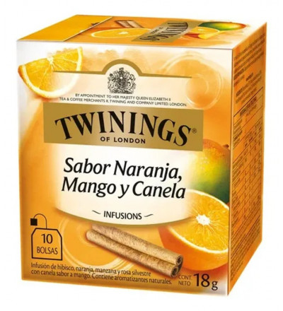 TE TWININGS NARANJA MANGO CAJA X 10 UNIDADES