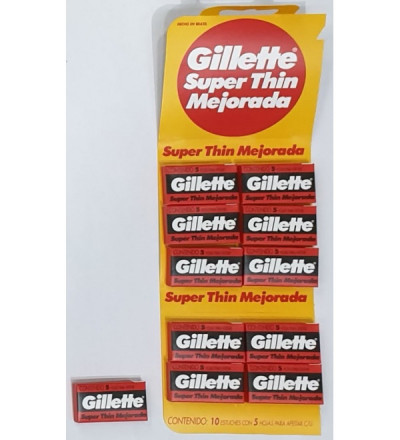 HOJA DE AFEITAR GILLET ROJA X 5 UNIDADES