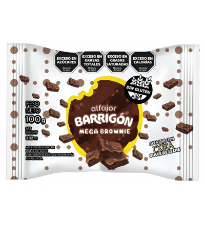 ALFAJOR BARRIGON MEGA BROWNIE 100 GR sin gluten