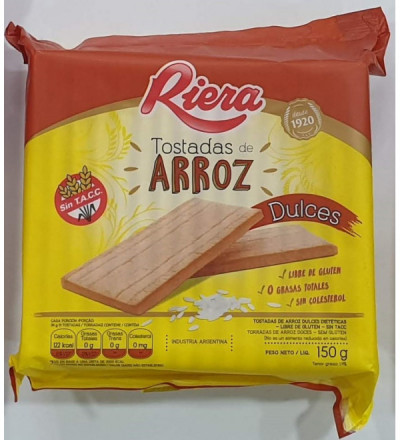 TOSTADA ARROZ RIERA 150G DULCE