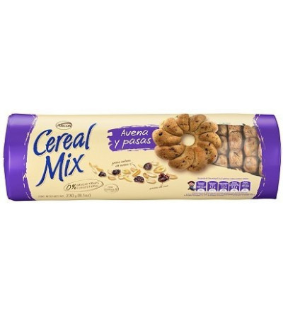 GALLETAS CEREAL MIX AVENA CON PASAS X 207 GR