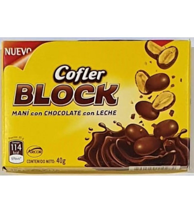 MANI C/CHOC COFLER BLOCK 40GR COFLERBLOCK