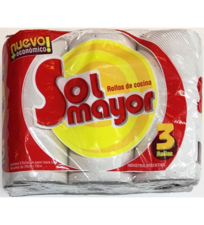 ROLLO DE COCINA SOL MAYOR X 3 UNIDADES