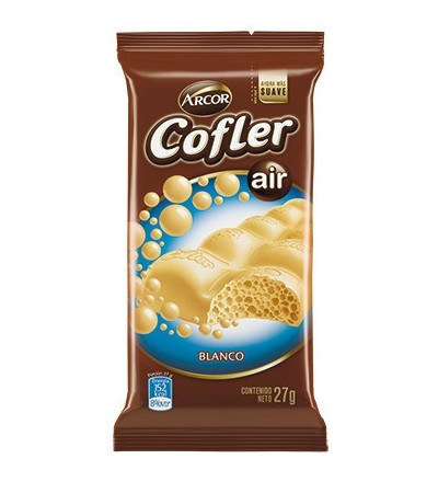 CHOCOLATE COFLER AIREADO BLANCO X 27 GR