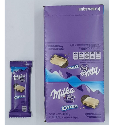 CHOCOLATE MILKA OREO BLANCO X 20 UNIDADES