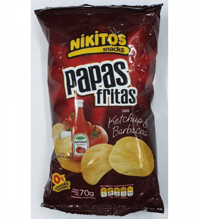 PAPAS FRITAS NIKITOS KETCHUP Y BARBACOA 70 GR